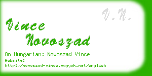 vince novoszad business card